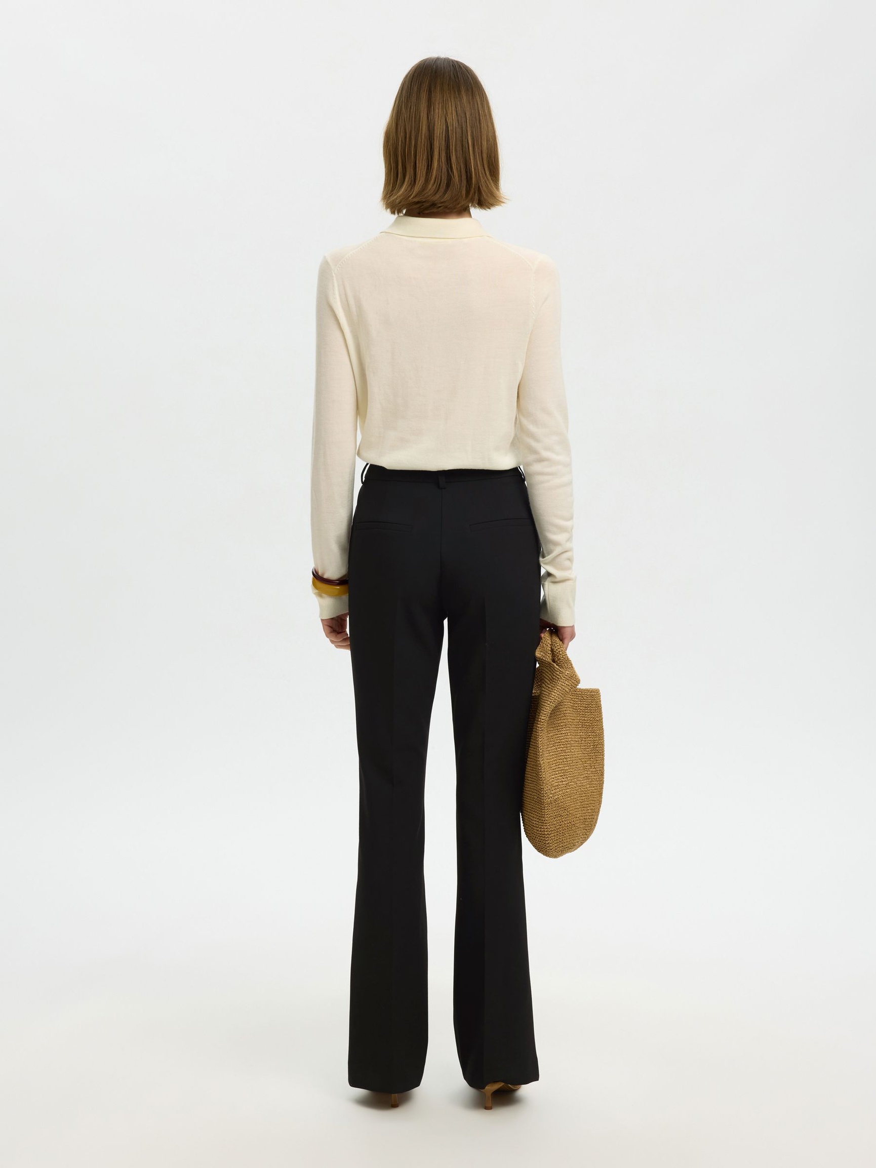 TAILLE MI-HAUTE PANTALON À PATTES D’EPH, Black, highres