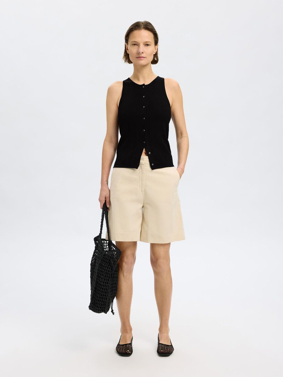 Selected KNITTED SLEEVELESS TOP, Black, highres - 16097536_Black_005.jpg