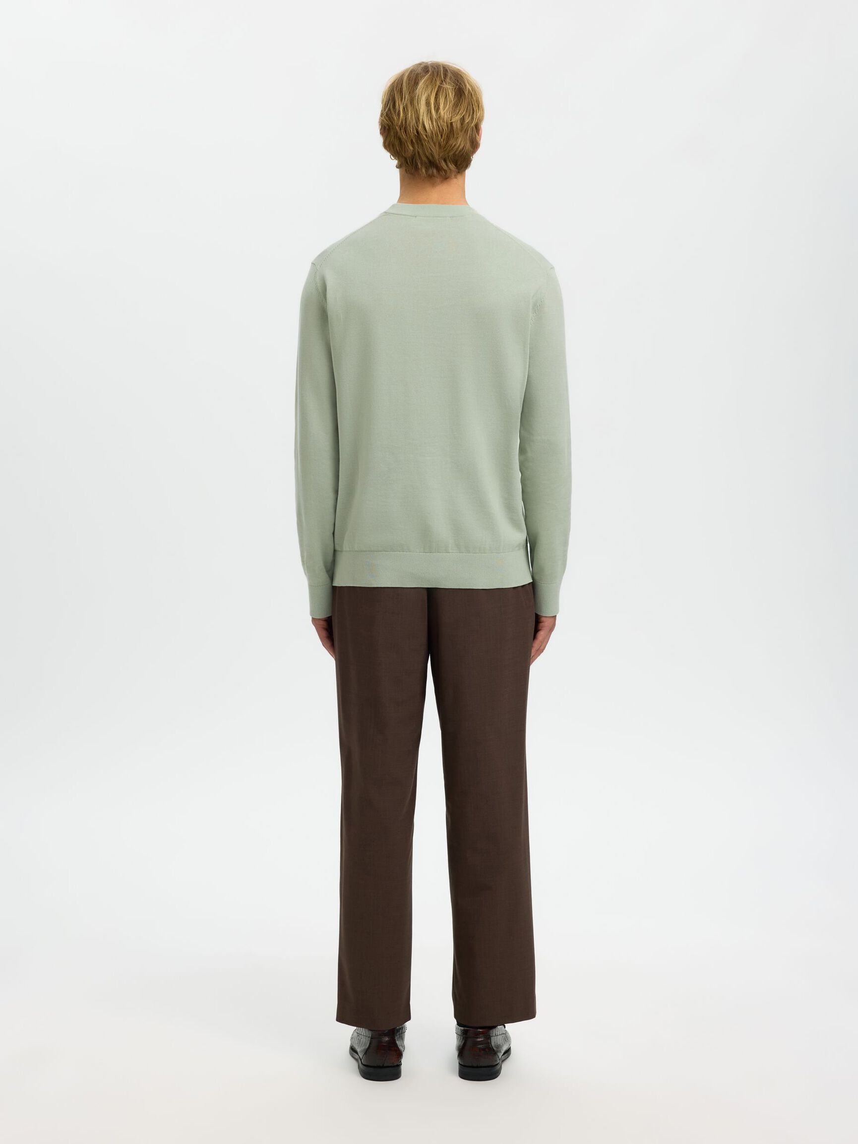 BAUMWOLL PULLOVER, Aqua Gray, highres