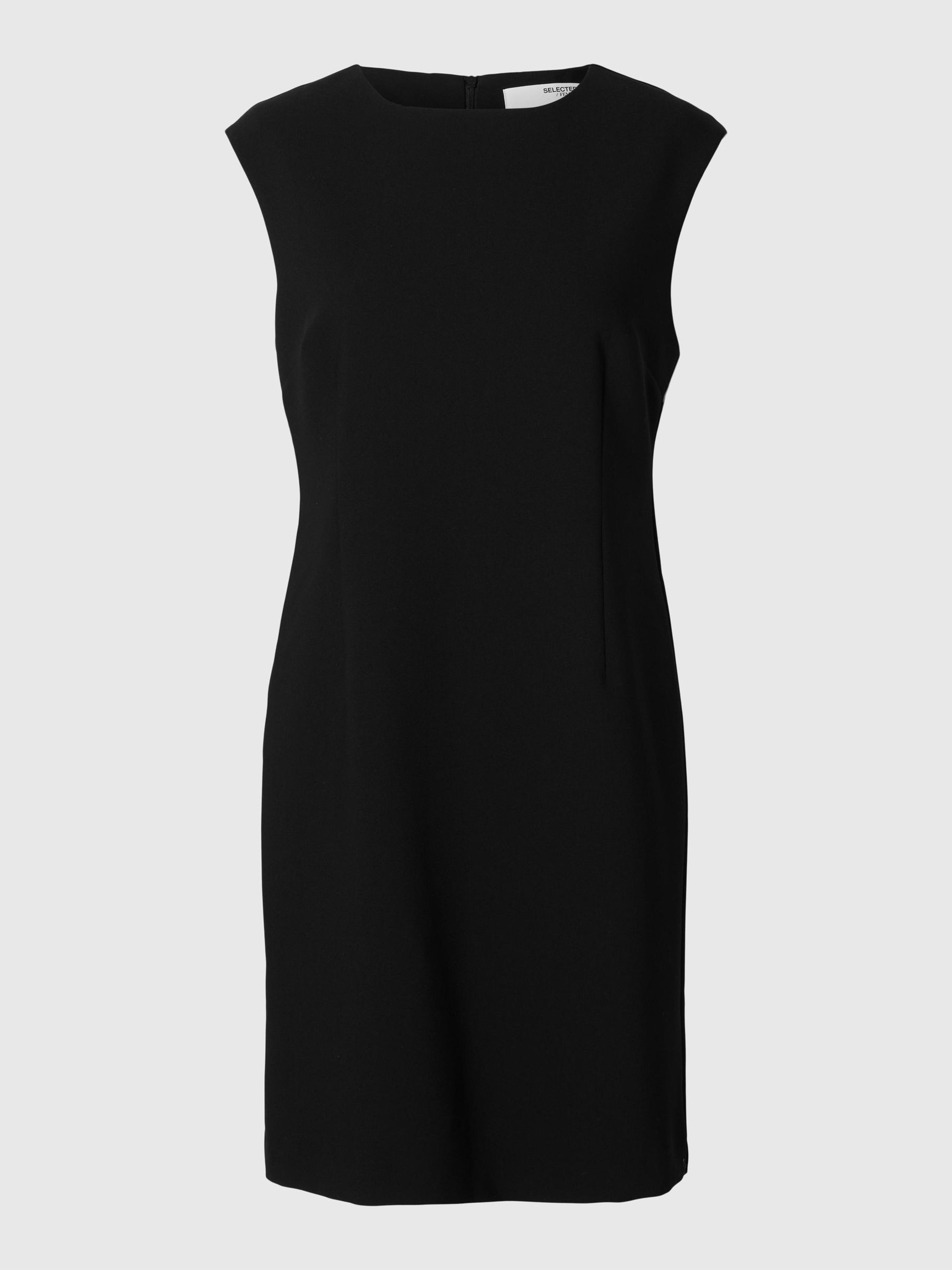 TAILORED SLEEVELESS DRESS, Black, highres
