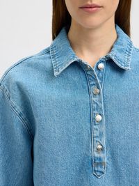 DENIM POLO, Light Blue Denim, highres