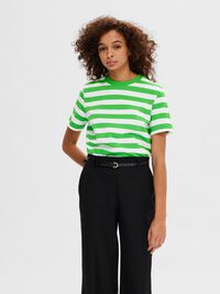 STRIPED BOXY FIT T-SHIRT, Classic Green, highres