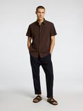 Selected COTTON BLEND SHORT SLEEVED SHIRT, Coffee Bean, highres - 16079053_CoffeeBean_008.jpg