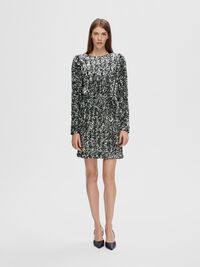 SEQUIN MINI DRESS, Silver, highres