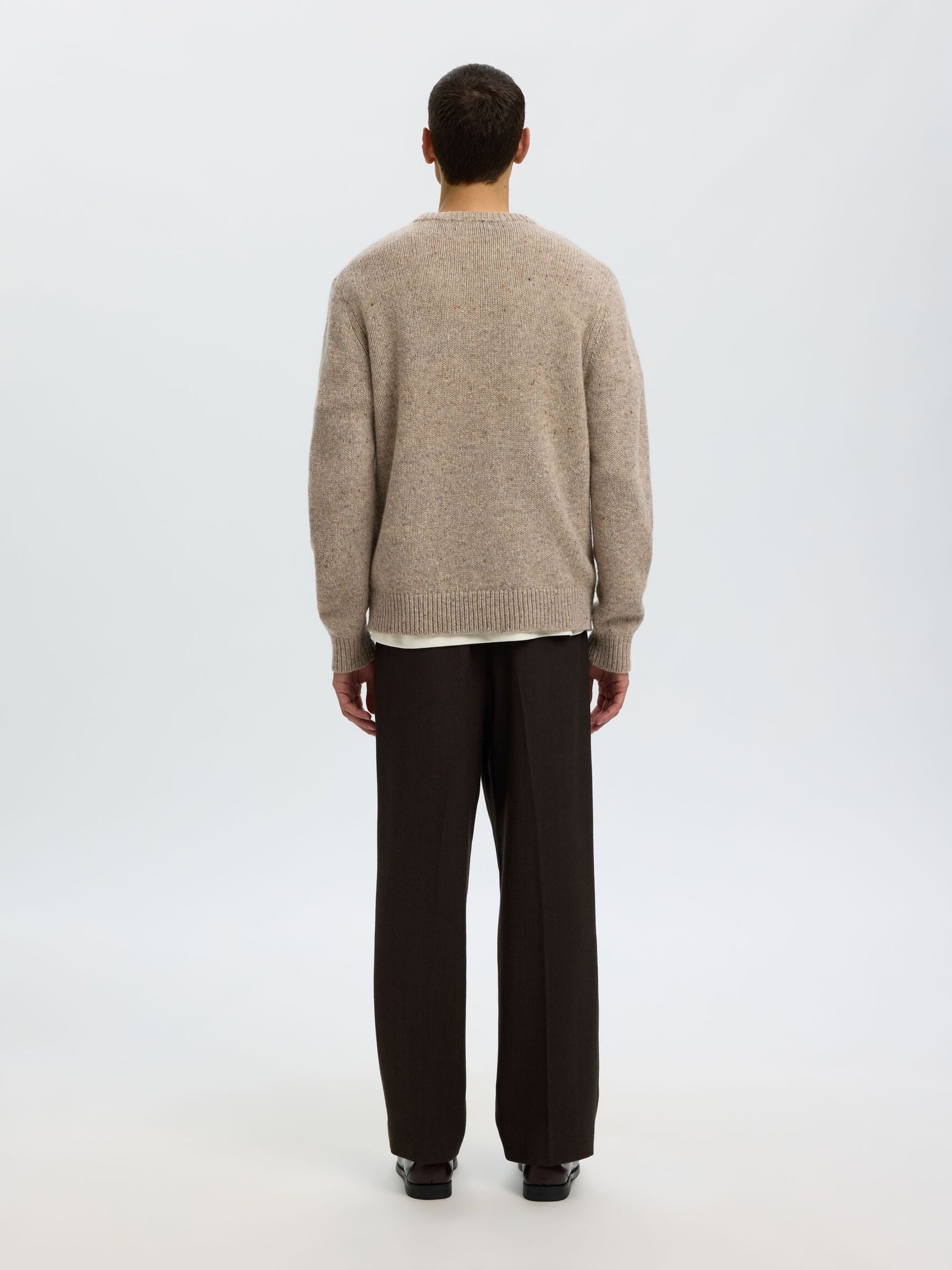 WOOL BLEND RELAXED FIT JUMPER, Oatmeal, highres