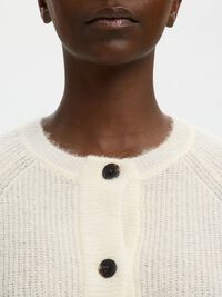 WOOL BLEND CARDIGAN, Snow White, highres