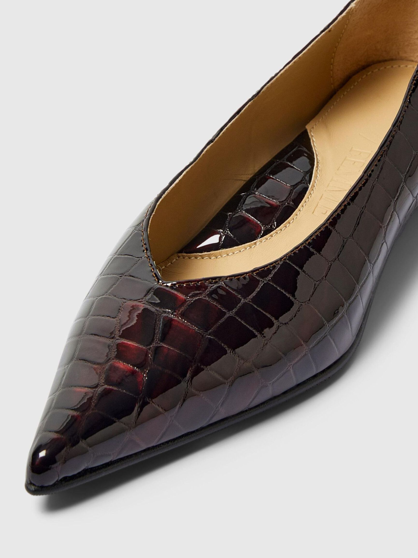 PUNTNEUS LEREN PUMPS, Fig, highres