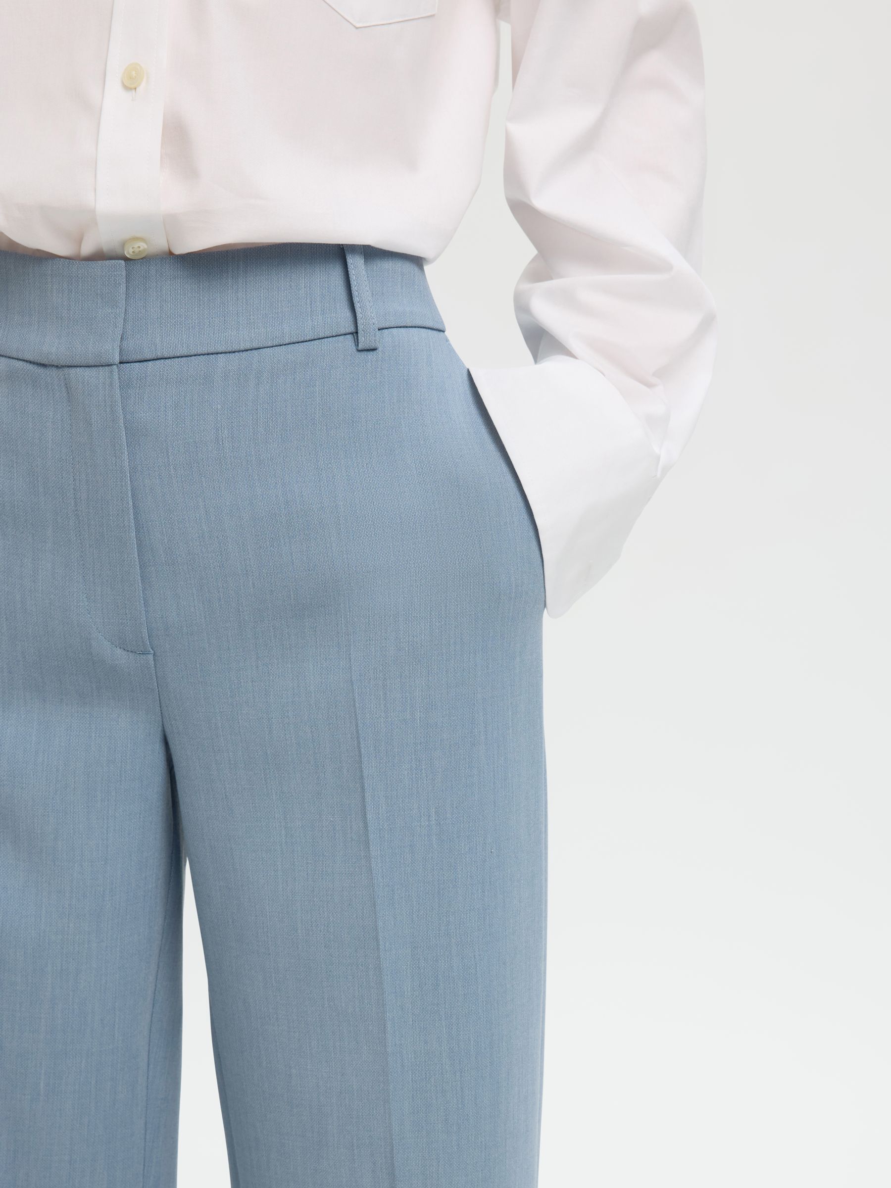 ELEGANTE HOSE MIT WEITEM BEIN, Dusty Blue, highres
