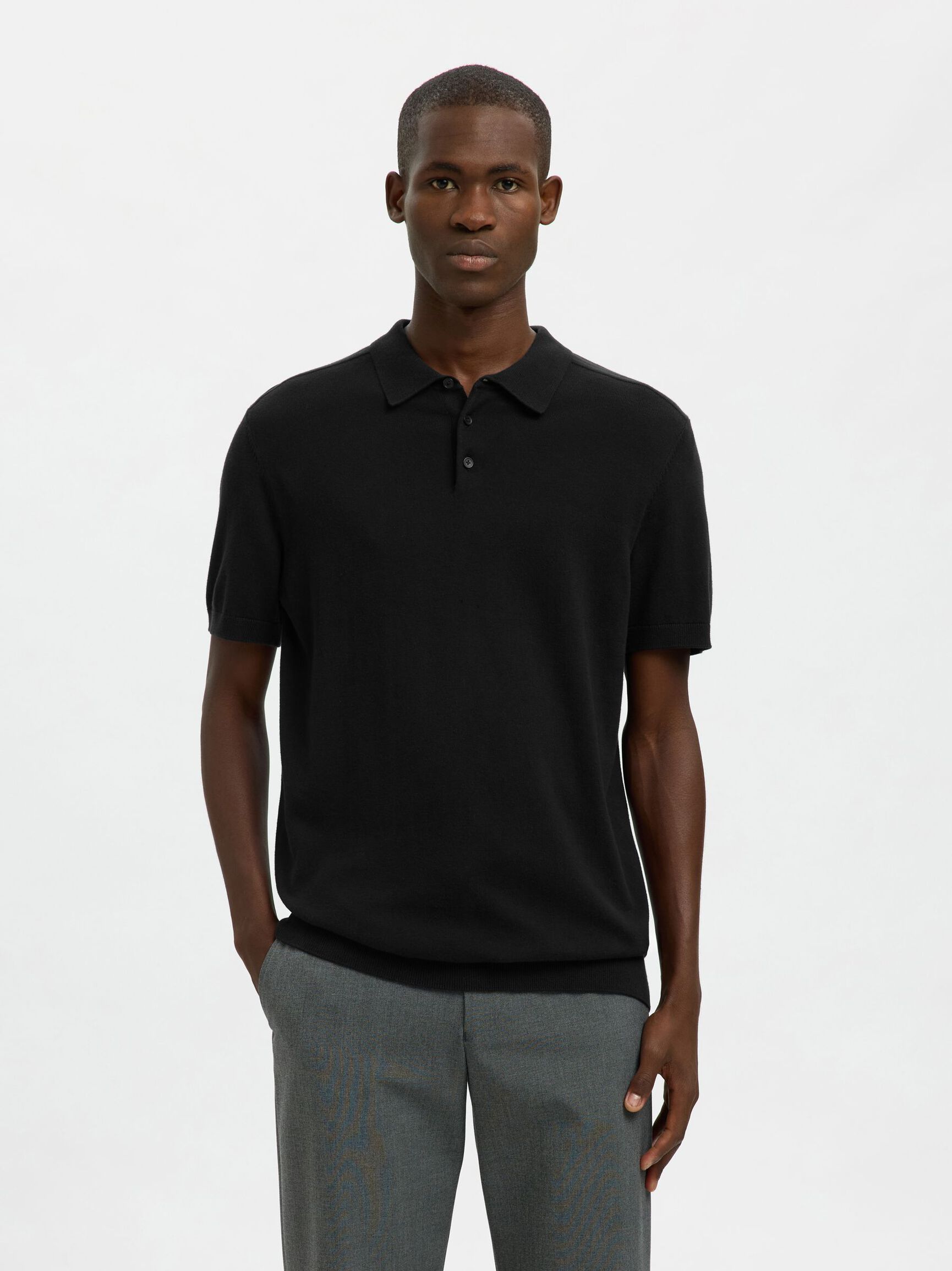 EN MAILLE POLO, Black, highres