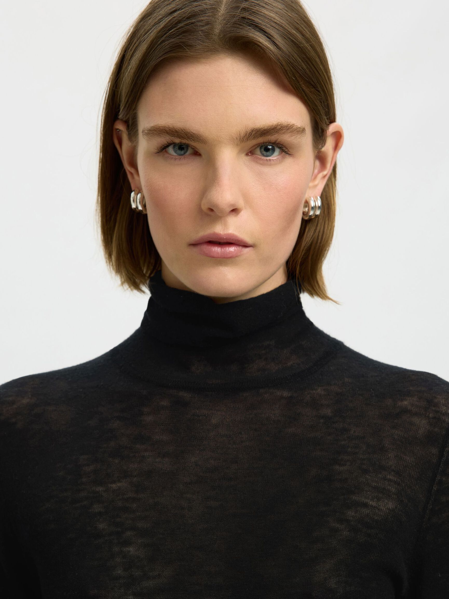 MERINO WOOL TURTLENECK, Black, highres