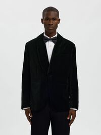 VELVET BLAZER, Black, highres
