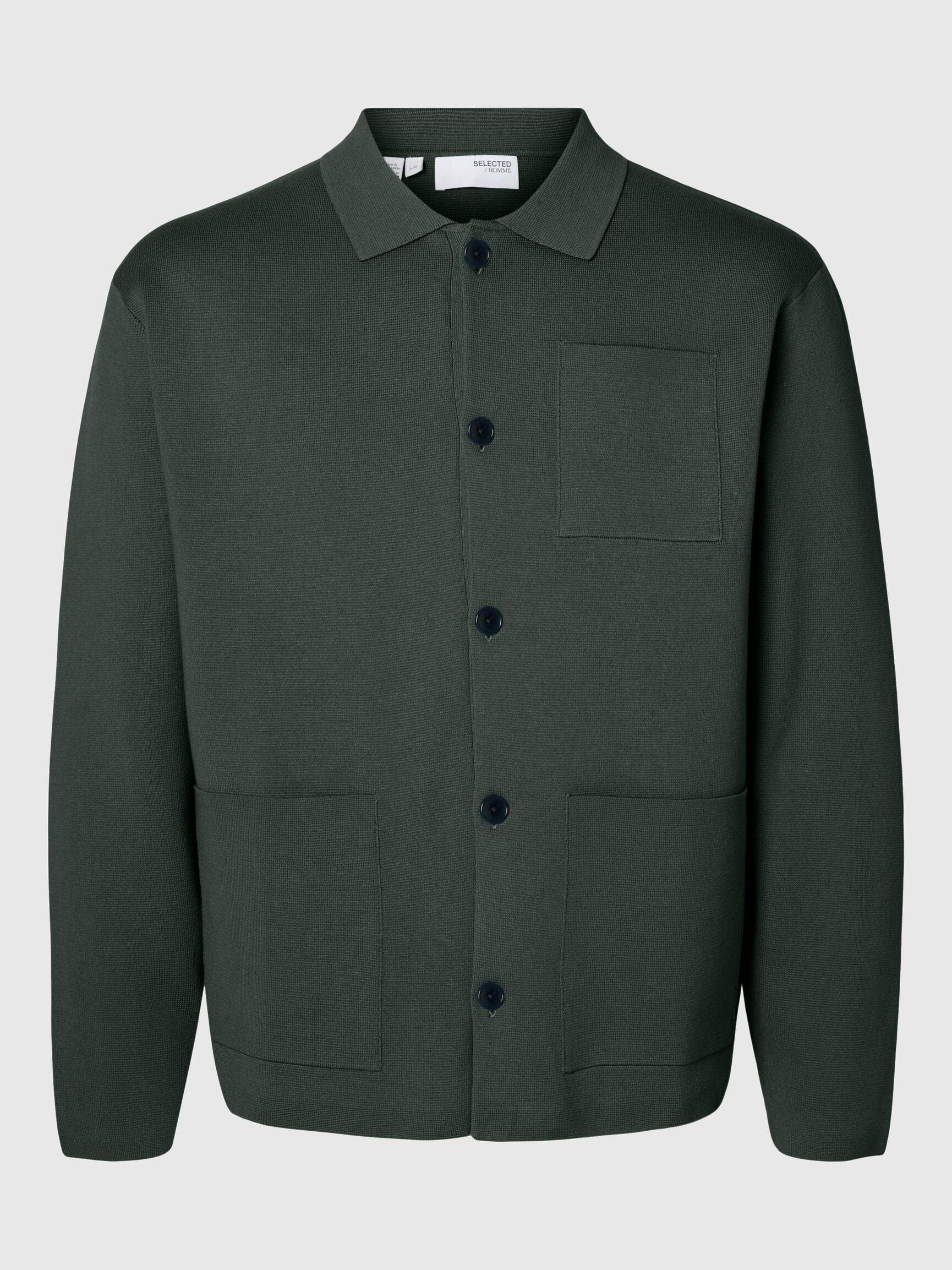 RELAXED FIT KNITTED CARDIGAN, Deep Forest, highres