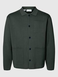 RELAXED FIT KNITTED CARDIGAN, Deep Forest, highres