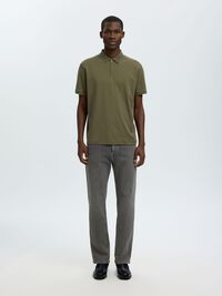 ZIPPER KNITTED POLO SHIRT, Kalamata, highres