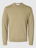 Selected 100% MERINO WOOL CREWNECK JUMPER, Kelp, highres - 16094647_Kelp_001.jpg