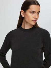 COUPE CARRÉE T-SHIRT À MANCHES LONGUES, Black, highres