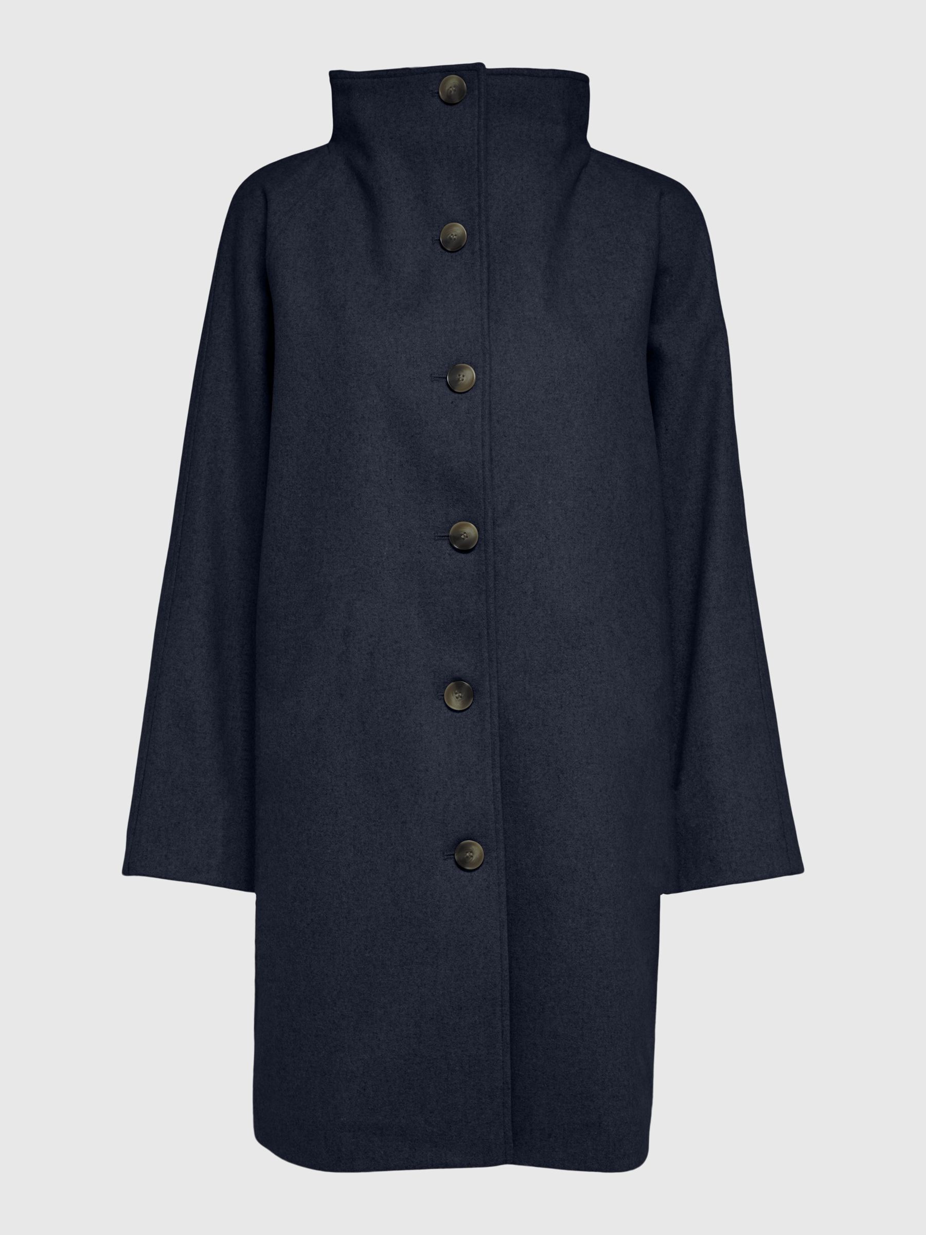 WOOL BLEND COAT, Dark Sapphire, highres