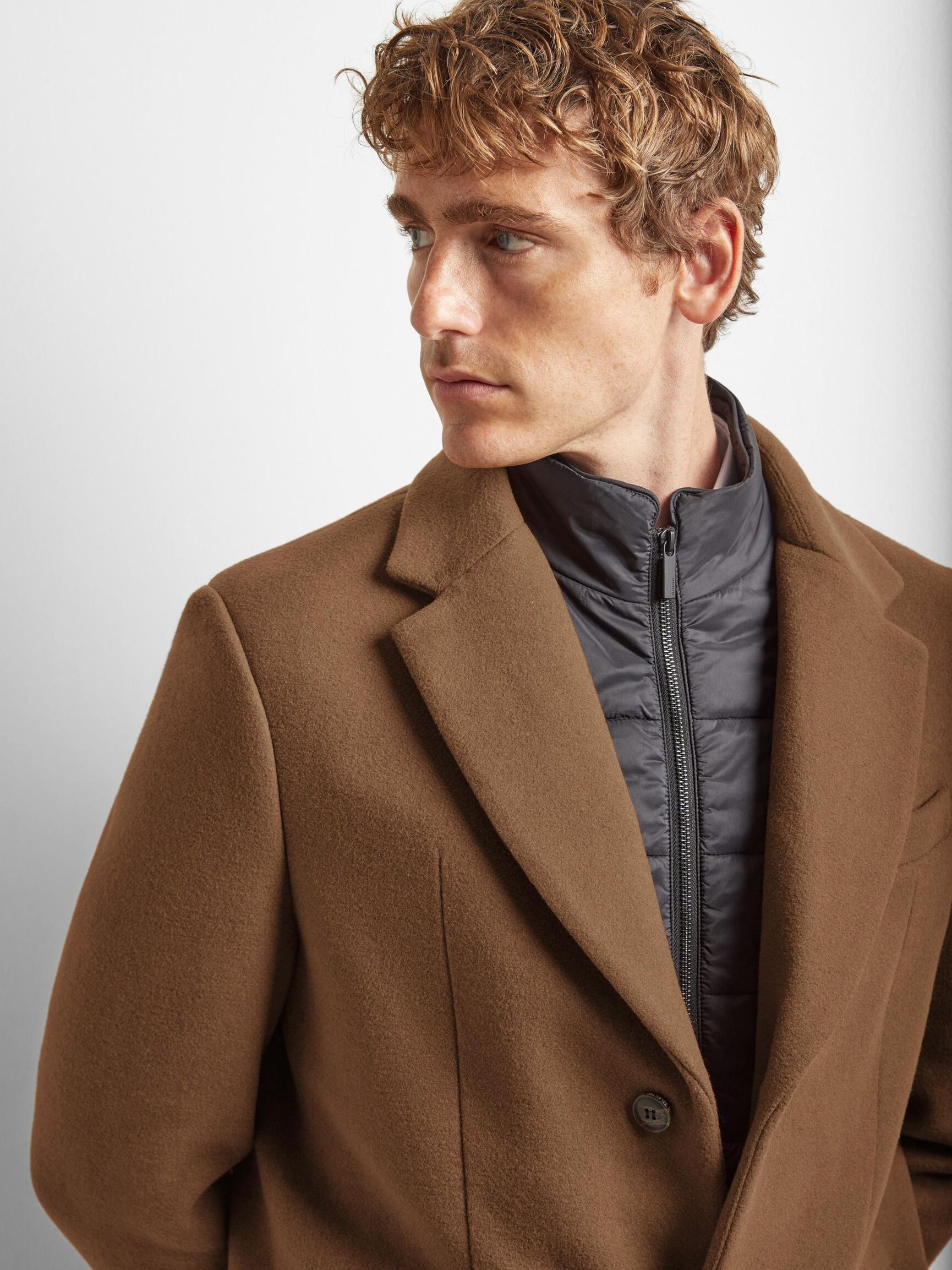 WOLLGEMISCH 2-IN-1 MANTEL, Camel, highres