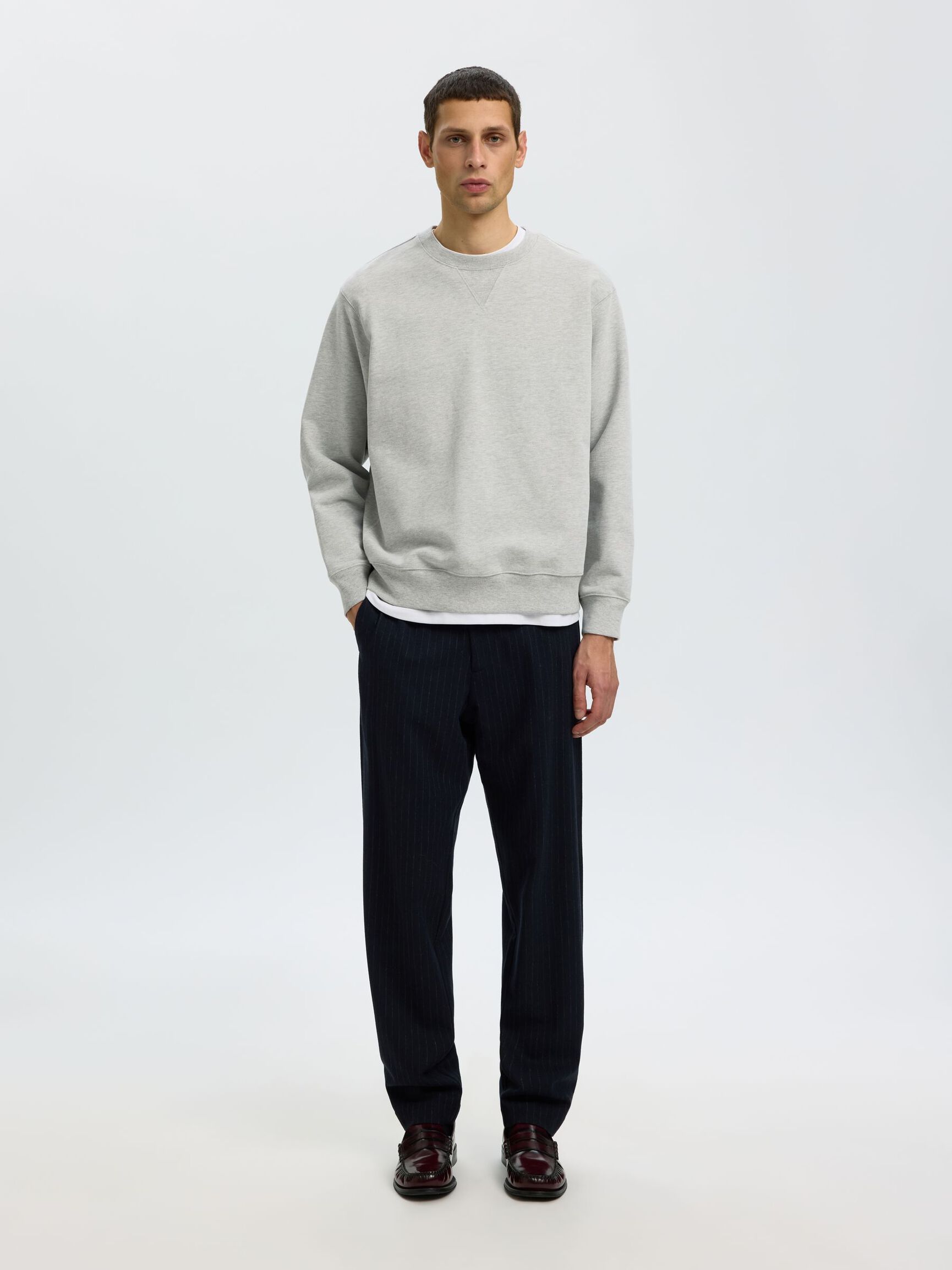 RELAXED FIT SWEATSHIRT, Light Grey Melange, highres