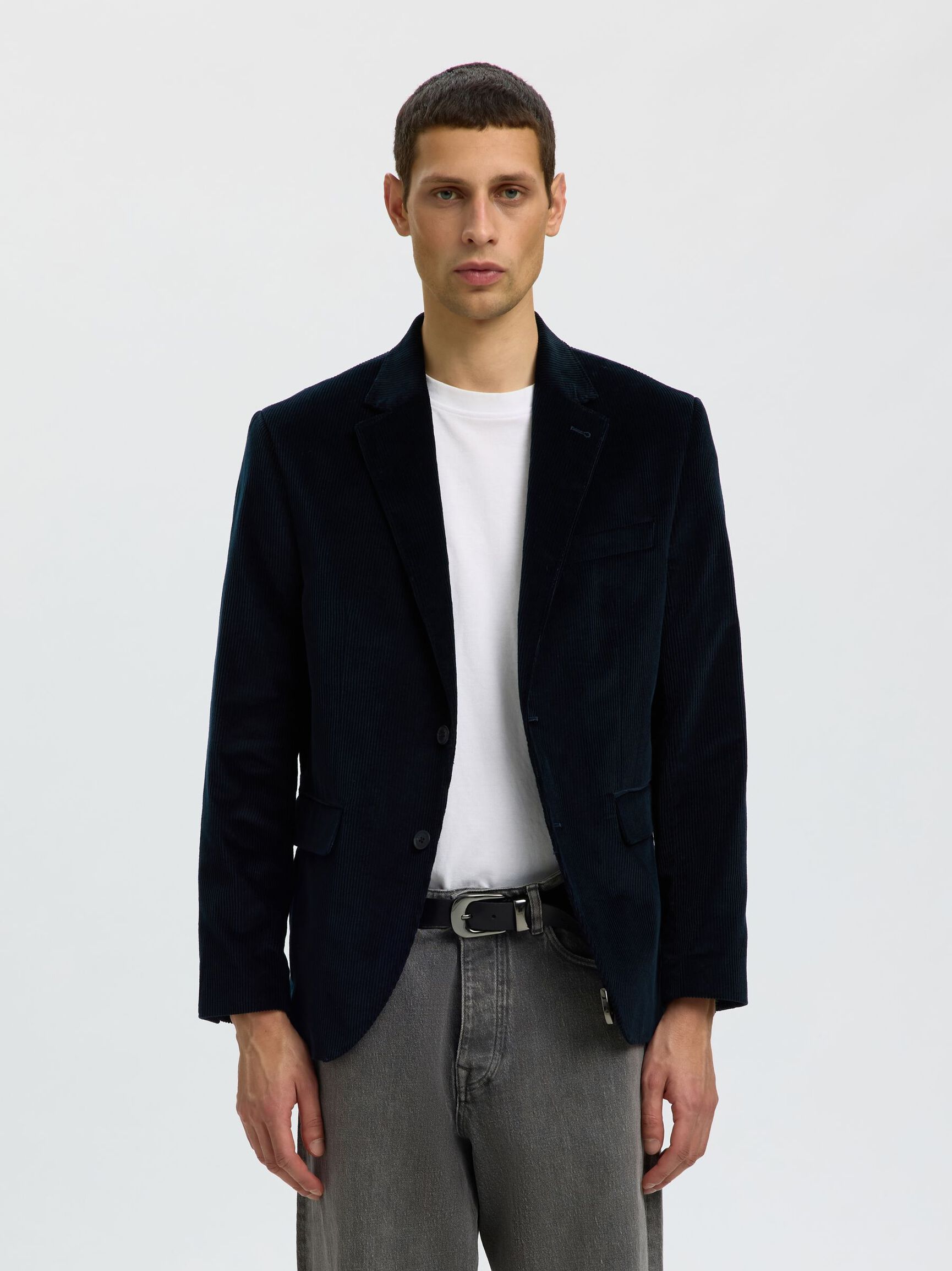 CORDUROY BLAZER, Dark Navy, highres
