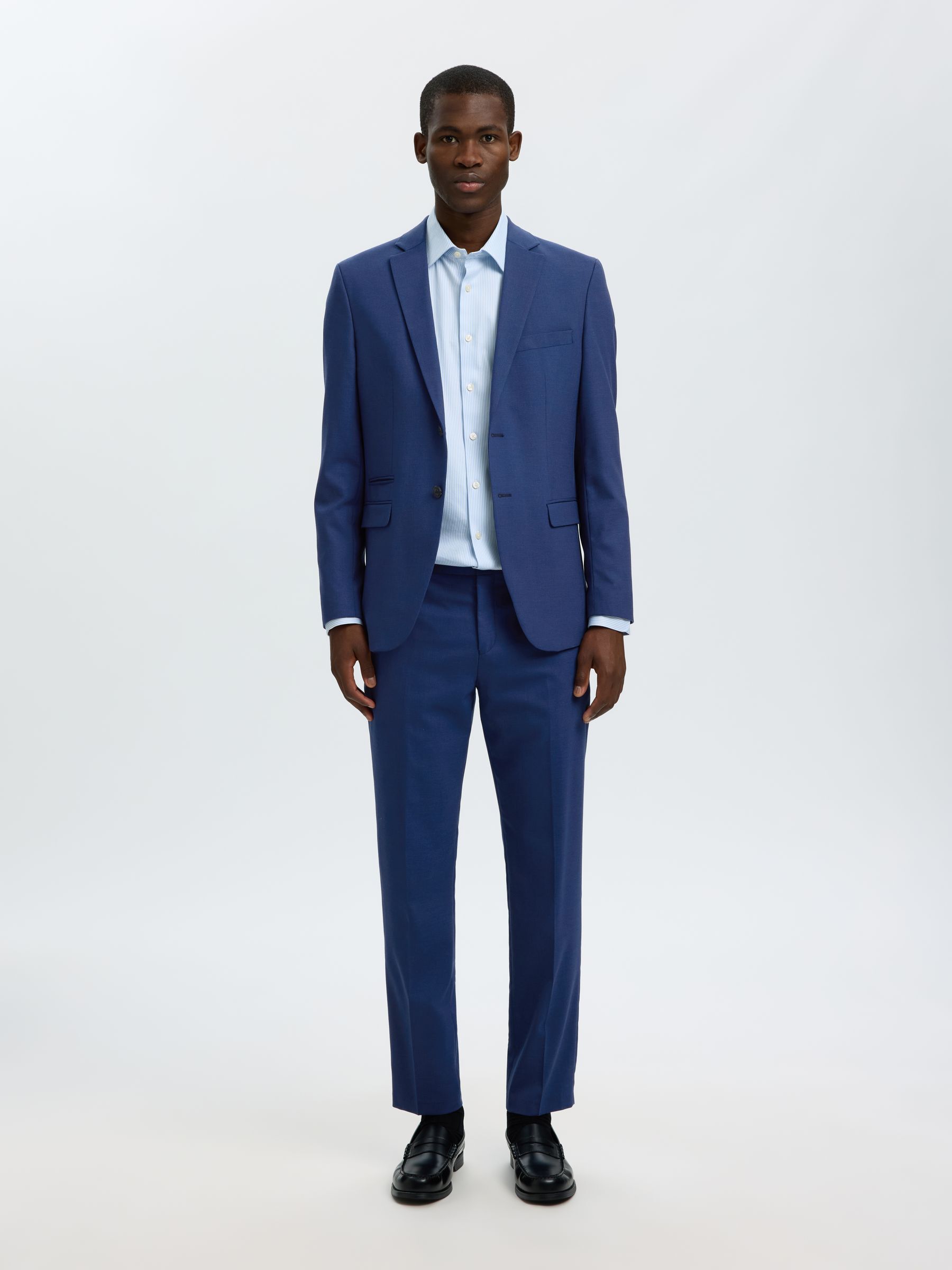 TISSÉ EN LAINE MÉLANGÉE PANTALON, Blue Depths, highres