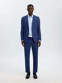 TISSÉ EN LAINE MÉLANGÉE PANTALON, Blue Depths, highres