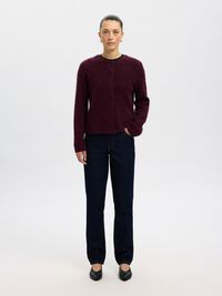 ULDBLANDING STRIKKET CARDIGAN, Fig, highres