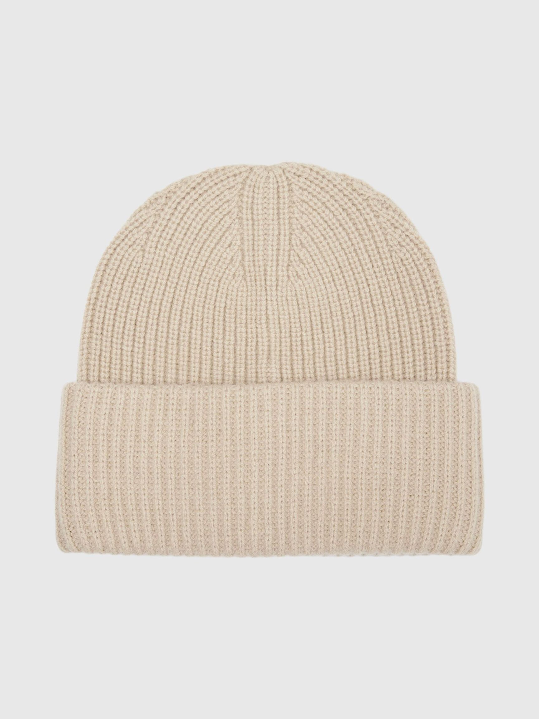 KNITTED BEANIE, Sandshell, highres
