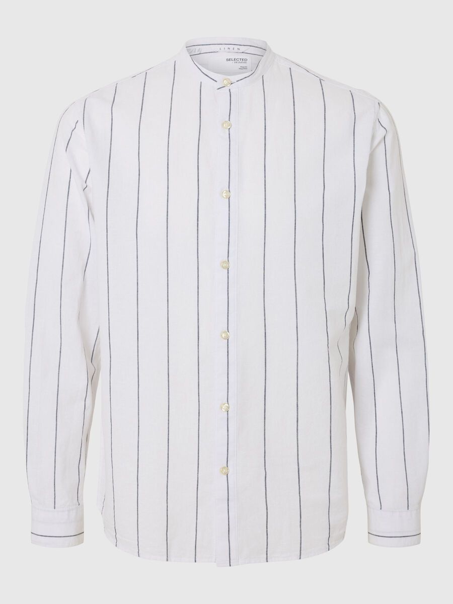 Selected LONG-SLEEVED LINEN BLEND SHIRT, White, highres - 16079054_White_1175170_001.jpg
