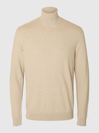 MANCHES LONGUES ET COL ROULÉ PULLOVER, Oatmeal, highres