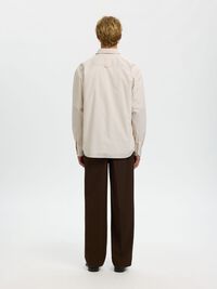 RELAXED FIT LANGARMHEMD, Sand, highres