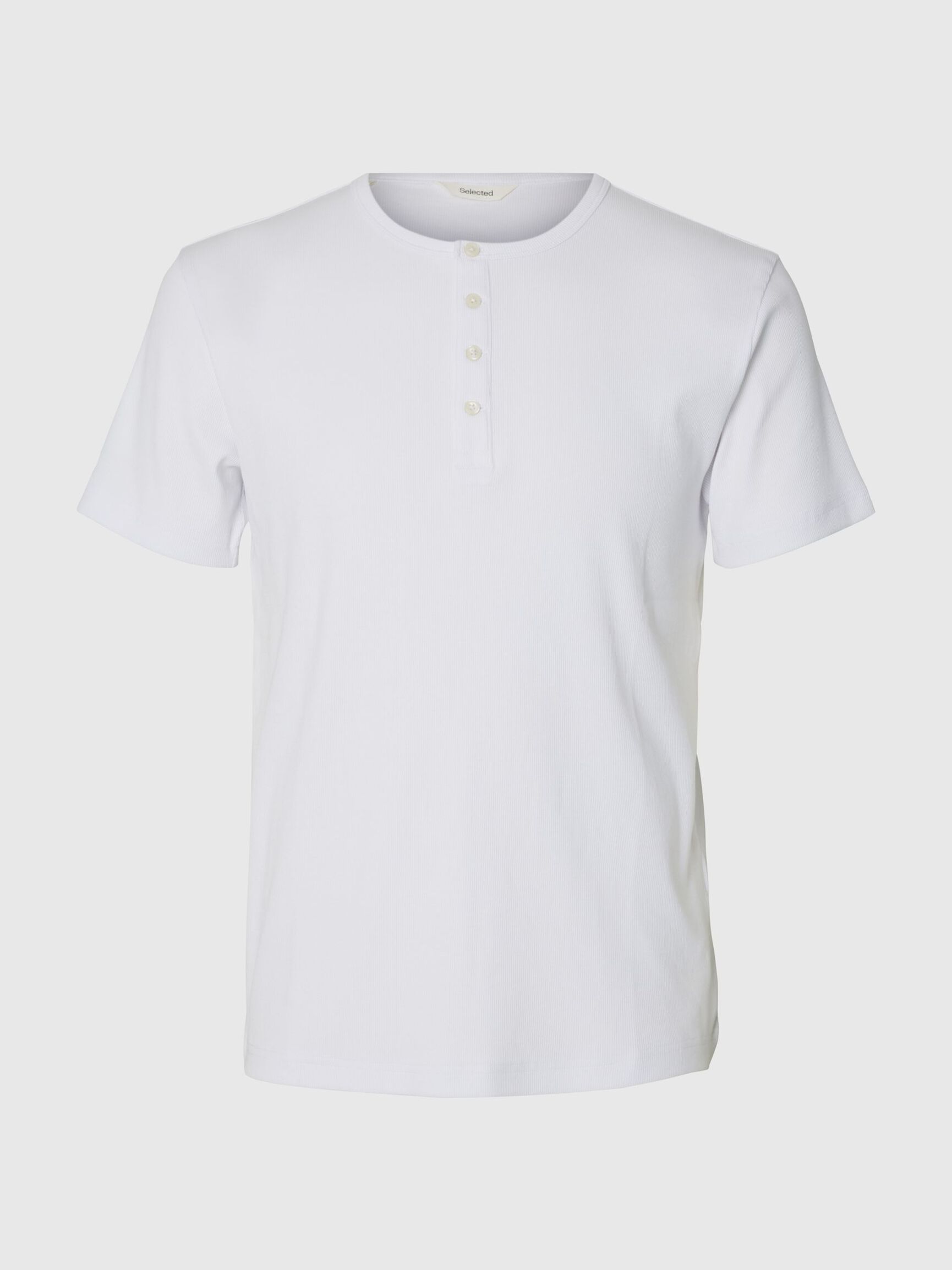 GEKNÖPFTES RIPP T-SHIRT, Bright White, highres