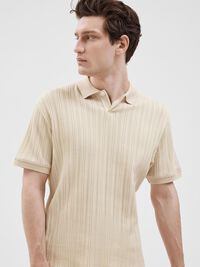 KURZÄRMELIGES BAUMWOLL POLO SHIRT, Fog, highres