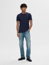 KORTÆRMET T-SHIRT, Navy Blazer, highres