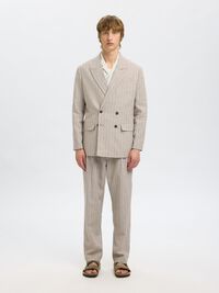 LINEN BLEND BLAZER, Oatmeal, highres