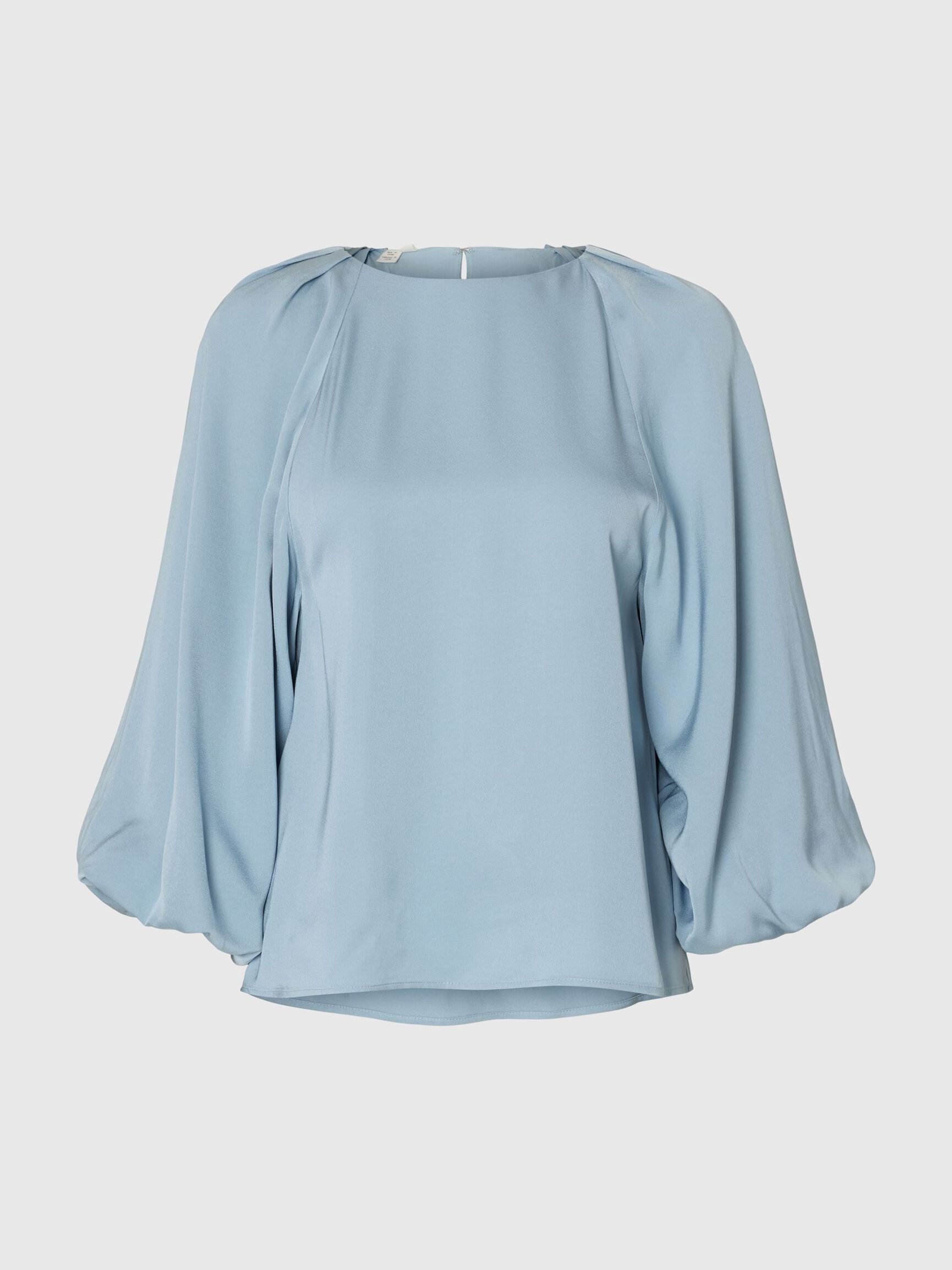 VISCOSE BLOUSE MANCHES 3/4, Dusty Blue, highres