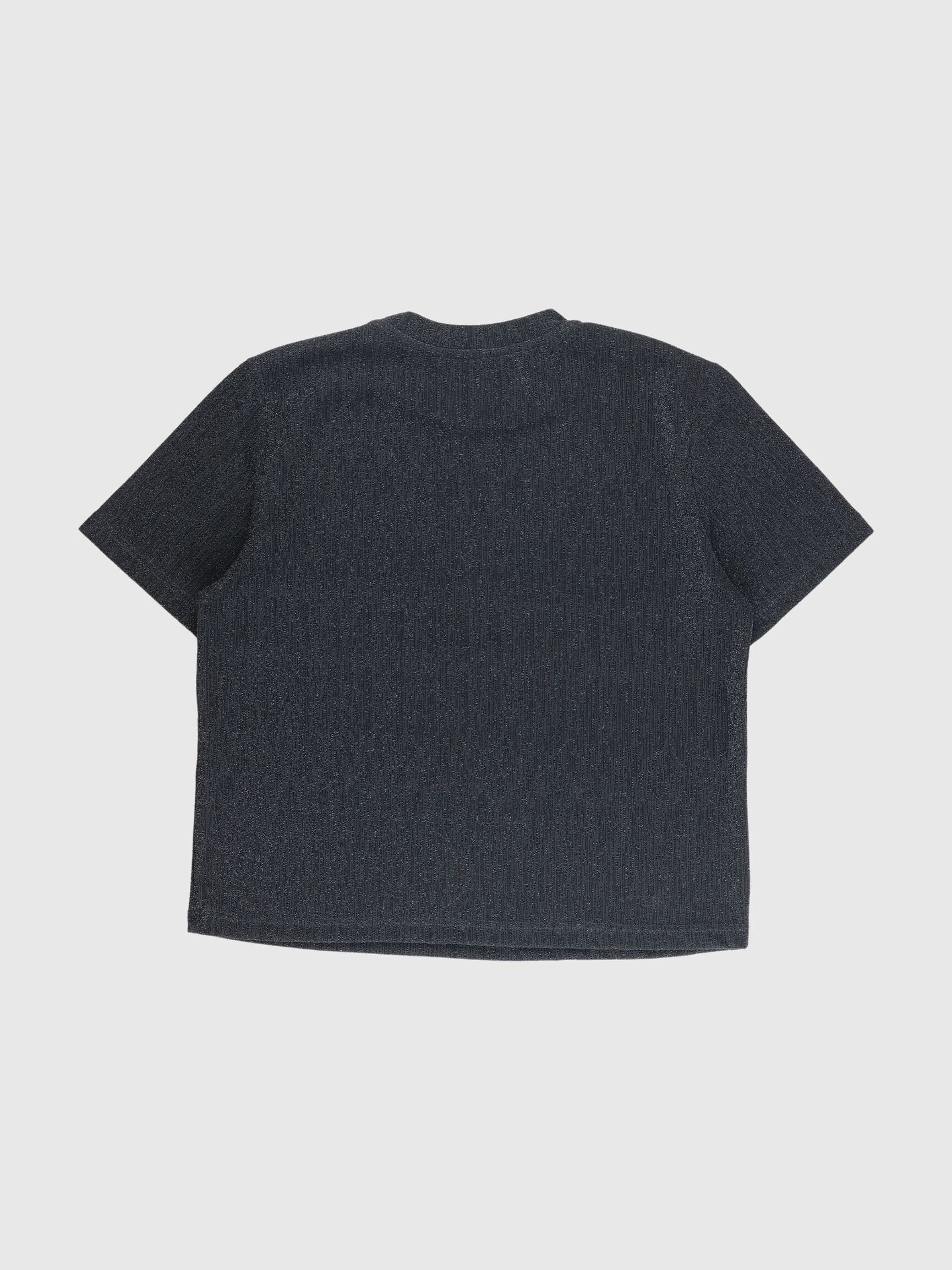 GLITTER SHORT SLEEVED TOP, Black, highres