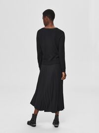 GEPLOOIDE MIDDELLANGE ROK, Black, highres