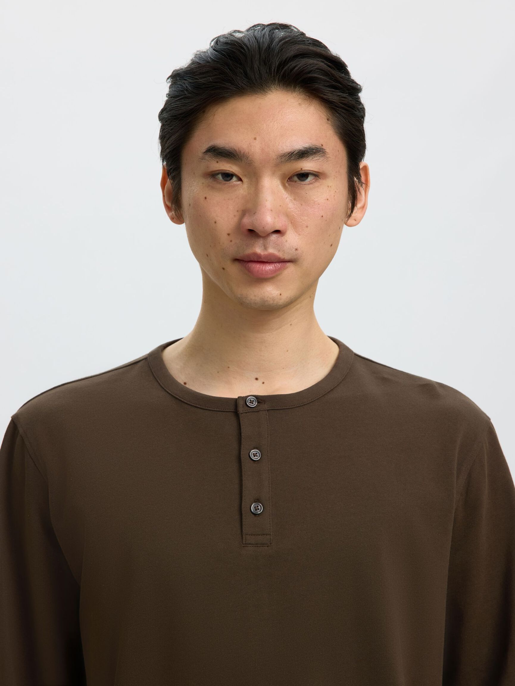 LANGE MOUWEN T-SHIRT, Turkish Coffee, highres