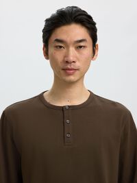 LANGE MOUWEN T-SHIRT, Turkish Coffee, highres