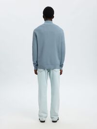 HALF-ZIP PULLOVER, Dusty Blue, highres