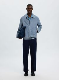 SUEDE JACKET, Blue Mirage, highres