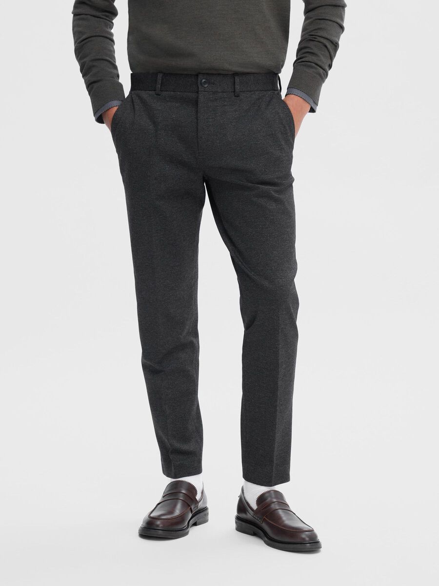 Selected MEZCLA DE VISCOSA, CORTE SLIM PANTALONES, Dark Grey Melange, highres - 16092651_DarkGreyMelange_003.jpg