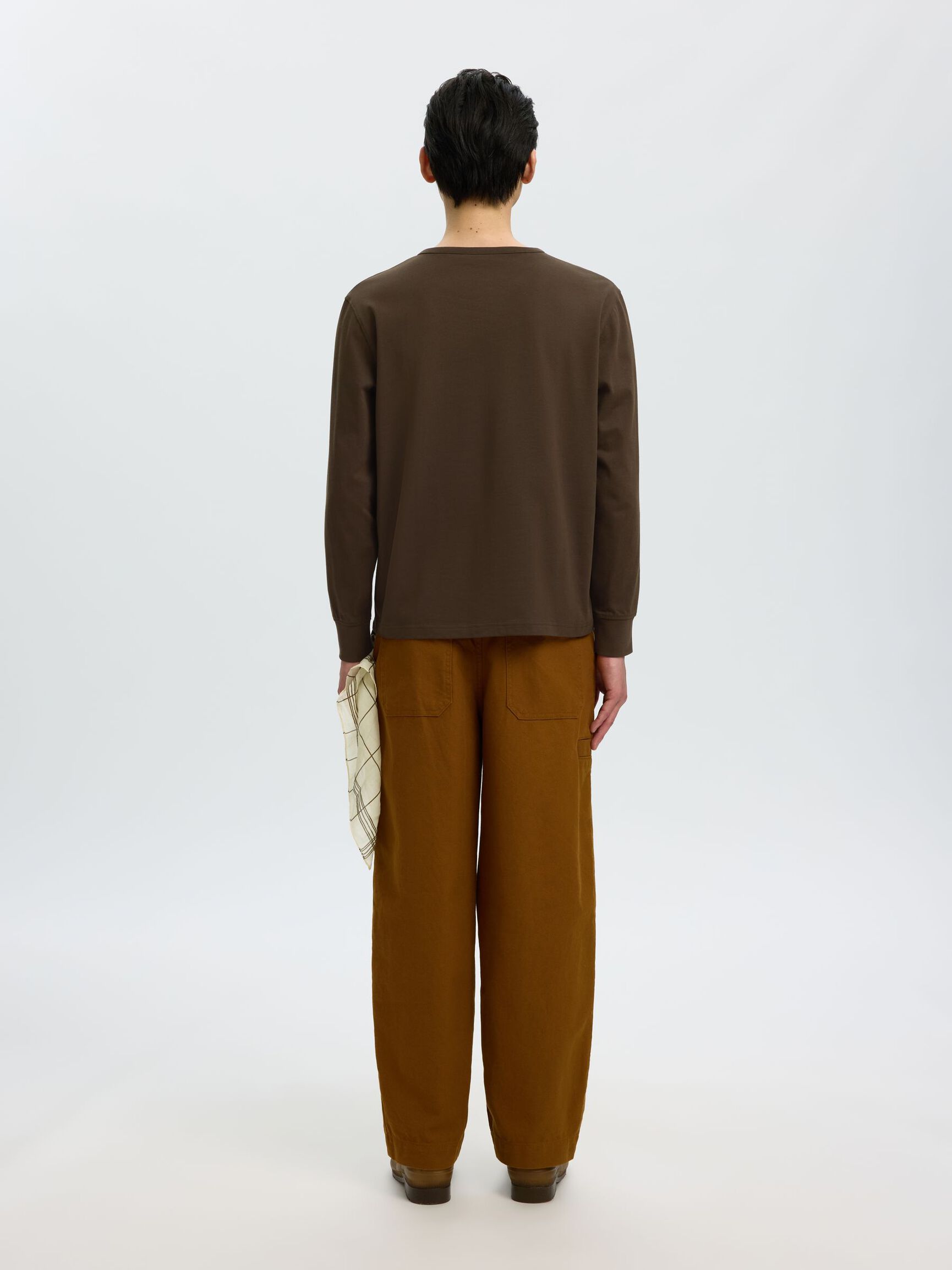 LANGE MOUWEN T-SHIRT, Turkish Coffee, highres