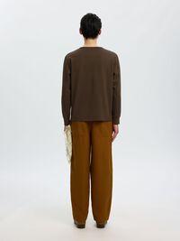 LANGE MOUWEN T-SHIRT, Turkish Coffee, highres