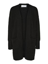 LONG KNITTED CARDIGAN, Black, highres