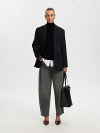 CASHMERE BLEND PULLOVER, Black, highres
