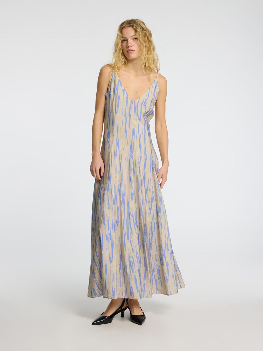 Selected VISKOSEMIX TRÄGER MAXIKLEID, Birch, highres - 16097006_Birch_1167078_003.jpg