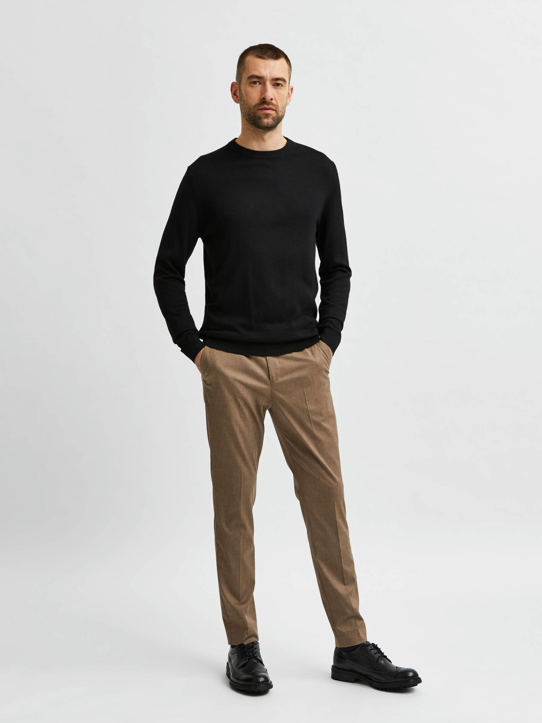 LANGÄRMELIGER PULLOVER, Black, highres