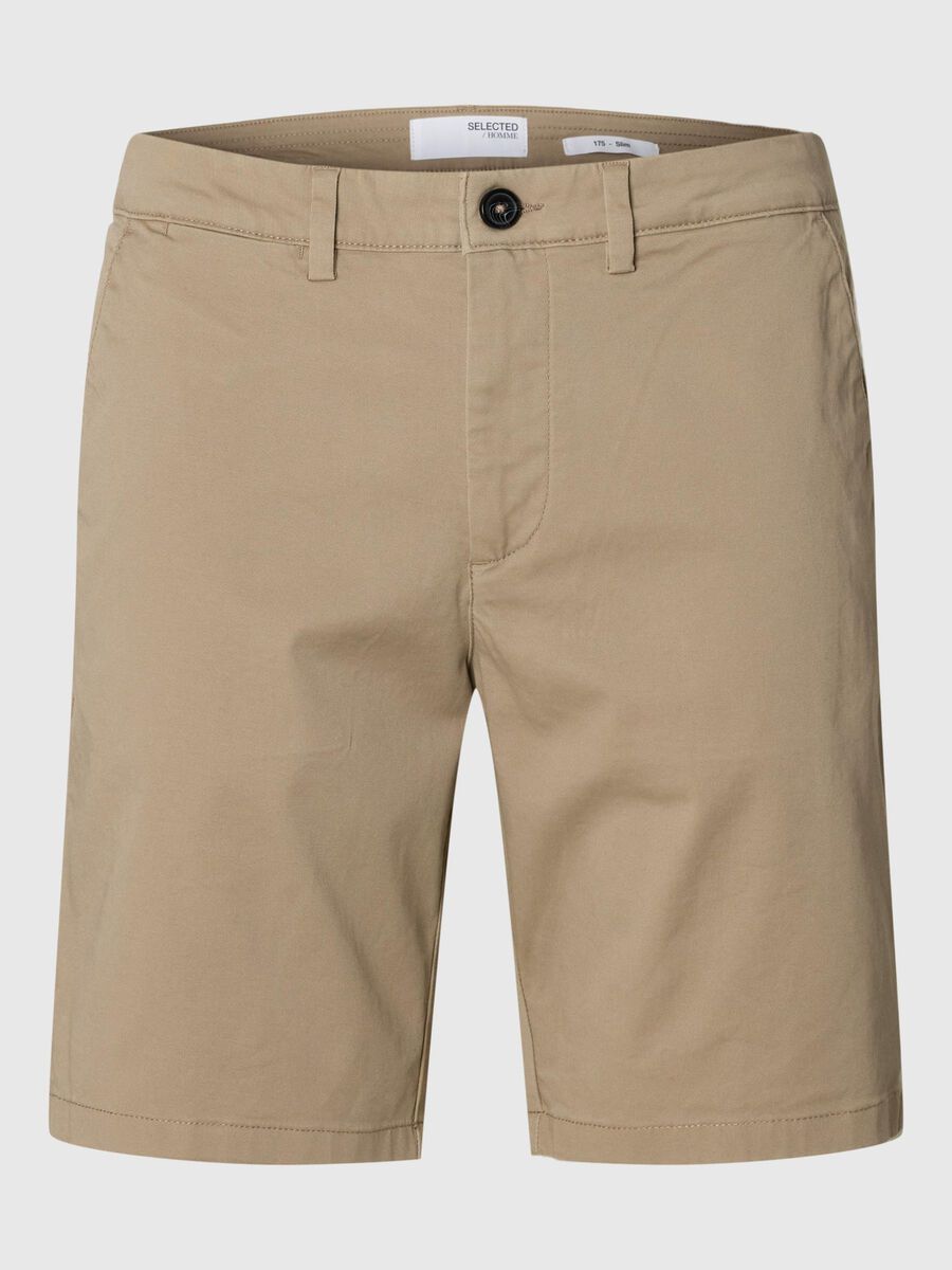 Selected SLIM FIT CHINO SHORT, Greige, highres - 16092329_Greige_001.jpg